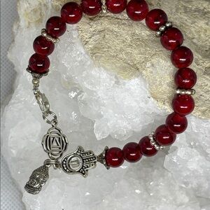 Muladhara 1st Chakra Coral (farmed) beads The Yogi Chakra Bracelet -